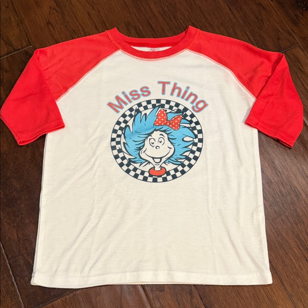 Kids Red & White 'Miss Thing' Raglan Tee